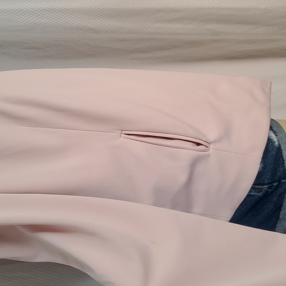 BCBGeneration Drape Front Blazer Jacket Rose Smoke Pink Size L - Picture 5 of 12